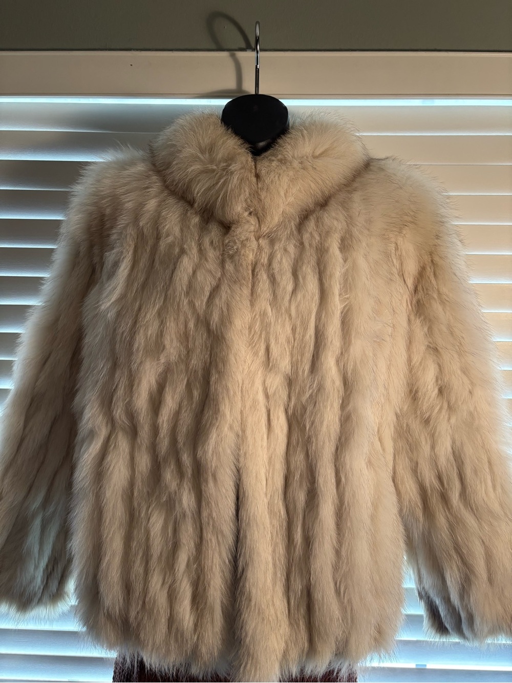 Saga Furs Cream Plush Teddy Jacket